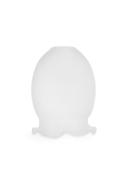 Mat Glazen Lampenkap met Ruche, Jaren 40