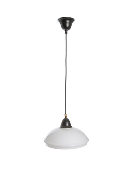 Kleine Wit Glazen Hanglamp, Jaren 50