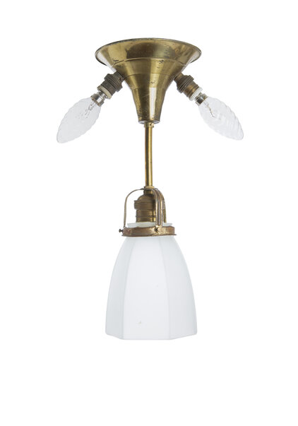 Classic hanging lamp on brass pendant, 1930