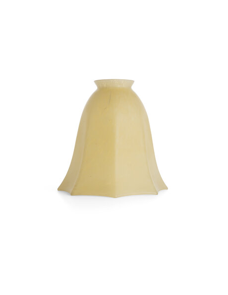 Glass lampshade, clouded glass, brown-yellow