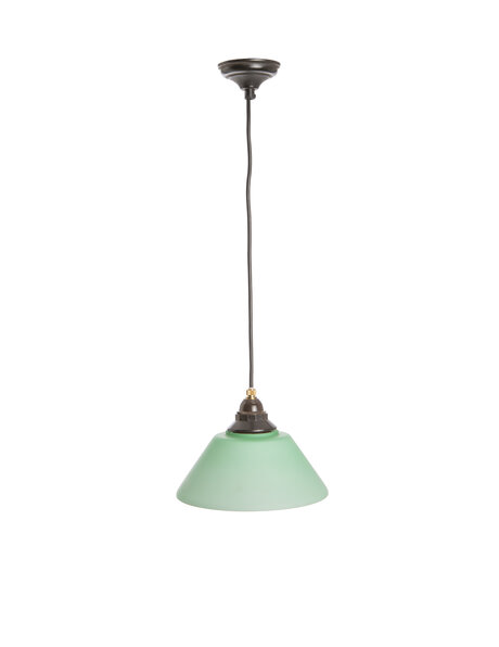 Groen hanglampje, vintage, glas