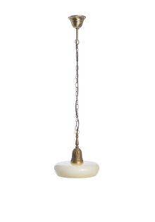 Klassieke Hanglamp, Licht Geel Glas, Jaren 40