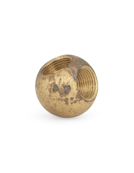 Brass connecting sphere, to connect 2 tubes, 1.3 cm (0.51 inch)