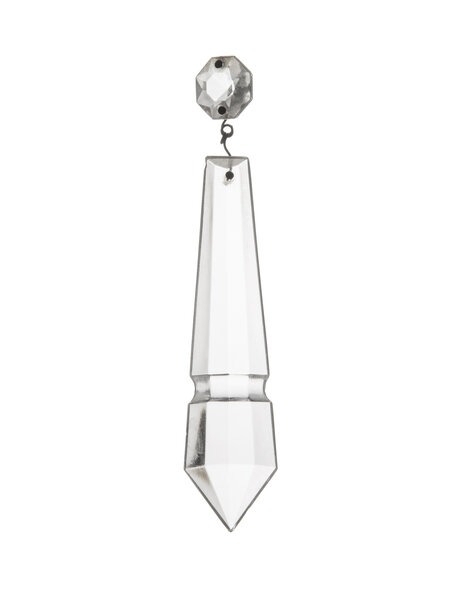 Crystal glass, chandelier bead: flat arrow