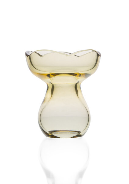 Glass Chandelier Vase, Gold Gloss