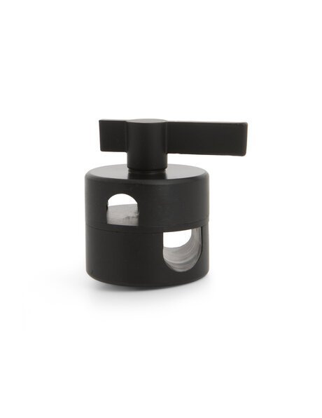 Coupling piece, zwart plastic, standing opening 1.3 cm, horizontal 1.0 cm