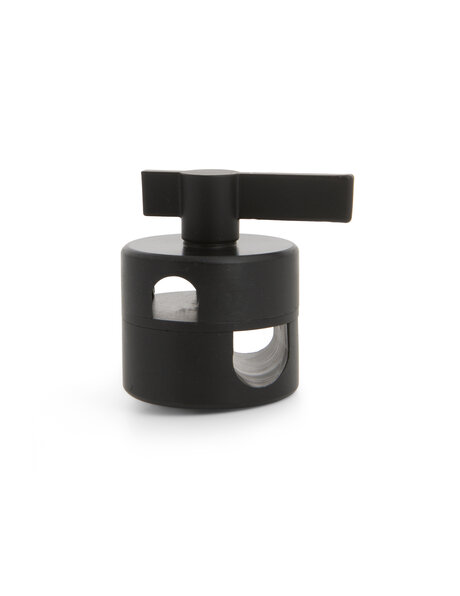 Koppelstuk, zwart kunststof, staande opening 1.3 cm, liggende 1.0 cm