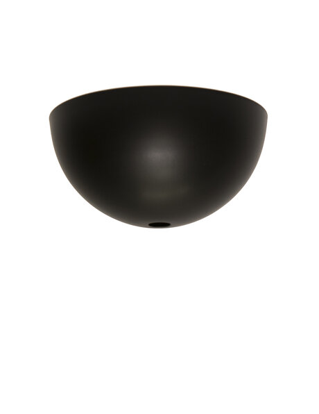 Black ceiling plate, matt black, half metal ball