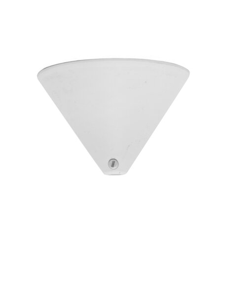 White ceiling plate with strain relief