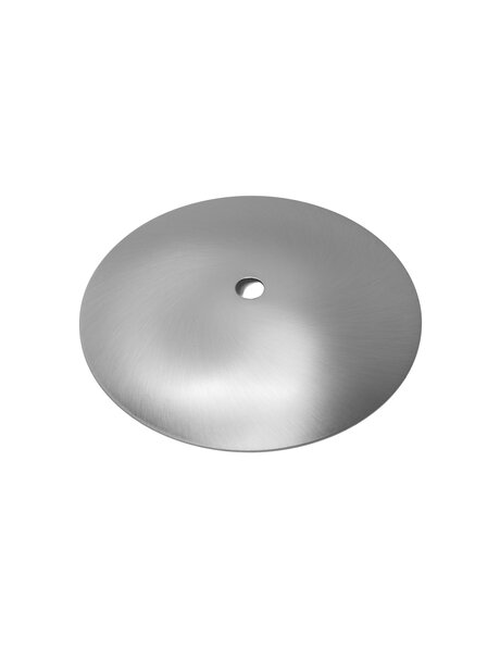 Afdekplaat, mat zilverkleur, 12.5 cm diameter, vrij plat