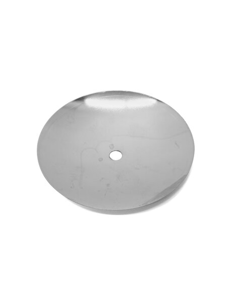 Afdekplaat, mat zilverkleur, 12.5 cm diameter, vrij plat