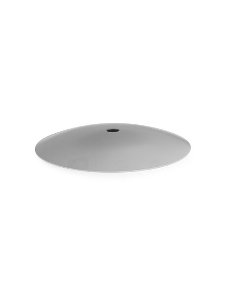 Ceiling cap, matt silver color, 12.5 cm (4.9 inch), quite flat model