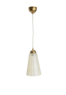 Vintage Hanglamp, Licht Geel Glas, Jaren 50