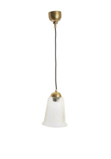 Clear Glass Hanging Lamp, Gold Glow, 1960s