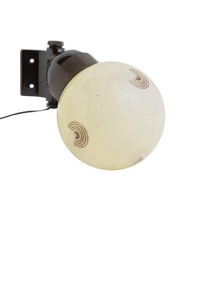 Industriële  Wandlamp, Hoeklamp, Bakeliet en Glas, Jaren 30