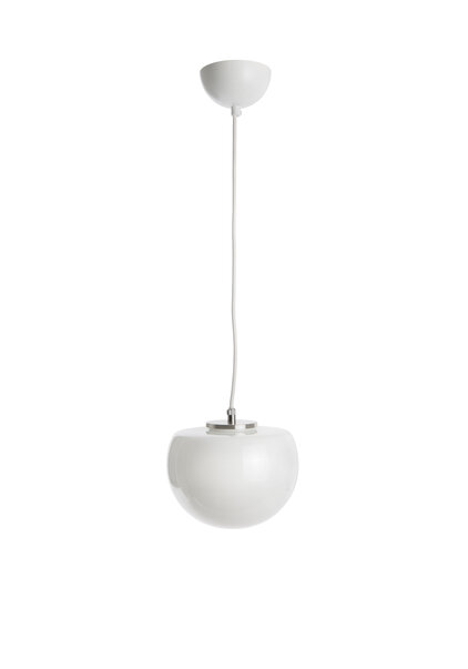 White Glass Hanging Lamp, Small Half Sphere