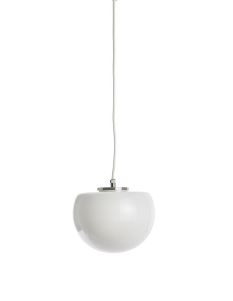 Glazen hanglamp, witte halve bol