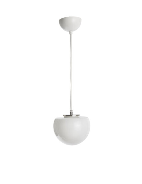 Glazen hanglamp, witte halve bol 15 cm