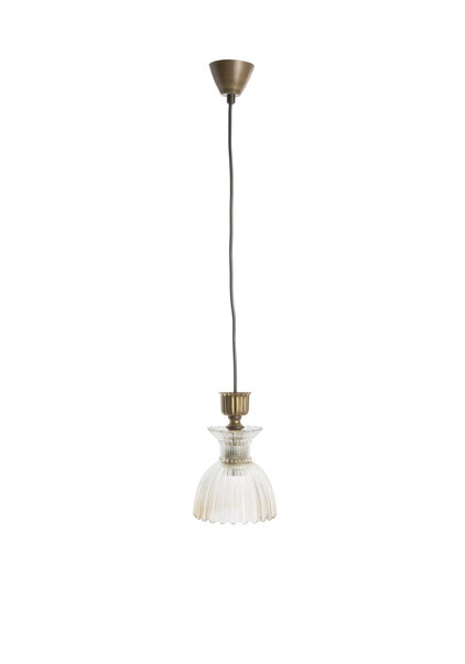 Small Hanging Lamp, Glass Shade with Golden Shine