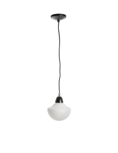 Kleine hanglamp, mat wit glas, strak model