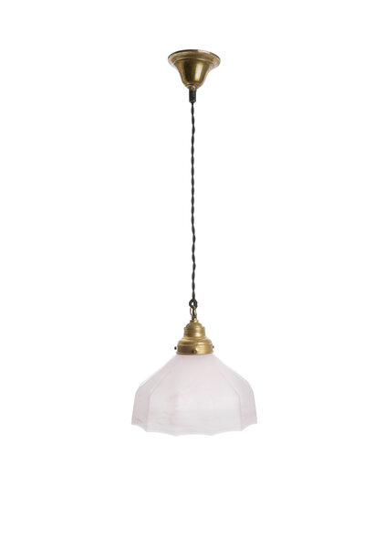 Classic Hanging Lamp, Lovely Pink Glass, 1930s