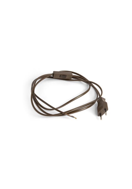 Dark Brown Lamp Cord, Block Switch, 2 Meters