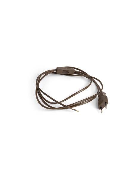 Lamp cord, dark brown, length 2 meters