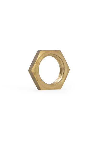 Vintage Nut, Brass, Hexagonal (6-sided) M15