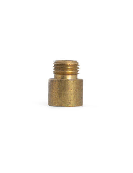 Adapting nipple, 1.0 x 1.0 cm, (0.39 x  0.39 inch), brass, vintage