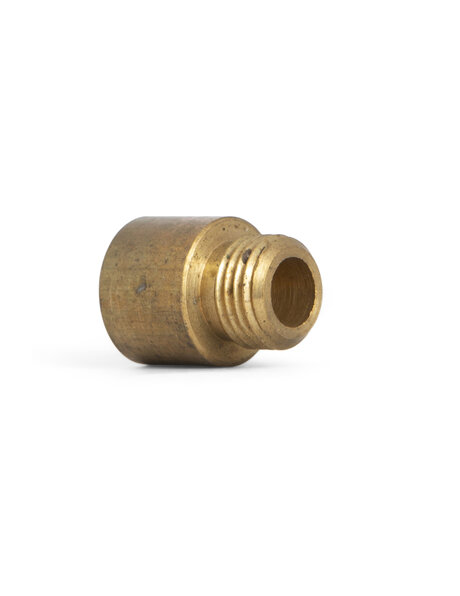 Adapting nipple, 1.0 x 1.0 cm, (0.39 x  0.39 inch), brass, vintage