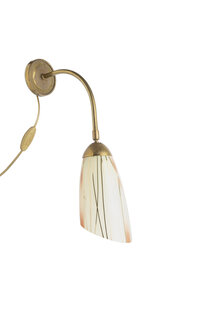 Vintage Wall Lamp, Slanted Shade on Brass, 1950s