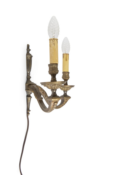 Classic wall lamp, copper torches, 1940s