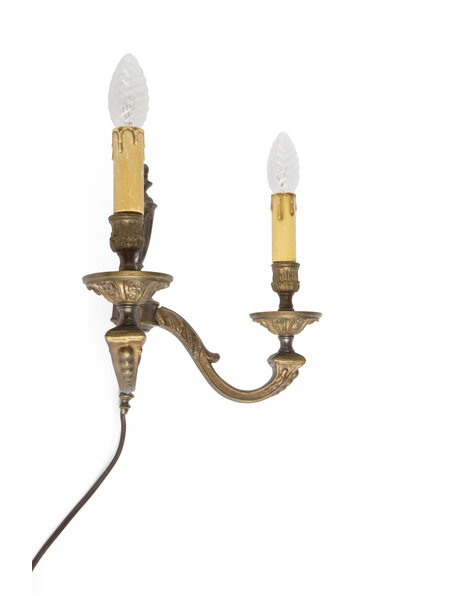 Classic wall lamp, copper torches, 1940s