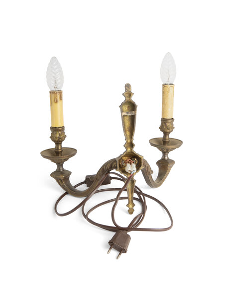 Classic wall lamp, copper torches, 1940s