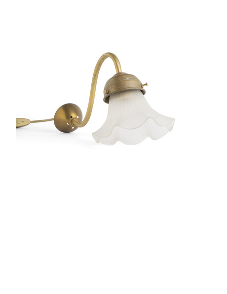 Wall lamp classic, brass gooseneck with skirt shade
