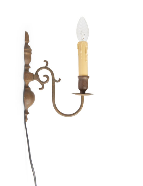 Classic wall lamp, brown copper crown with candle