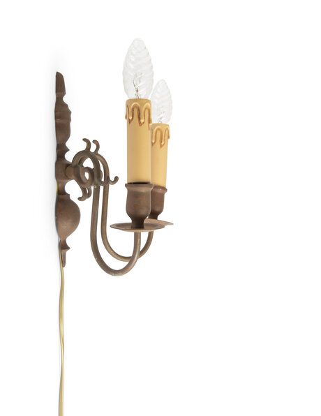 Classic wall lamp, dark brown brass