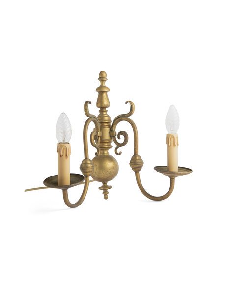 Old brass wall lamp, large model