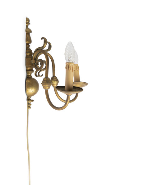 Old brass wall lamp, large model