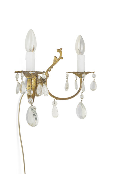 Classic Wall Lamp, 1940s, Two Candles
