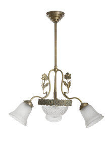 Classic Hanging Lamp, Flowers, 1930s