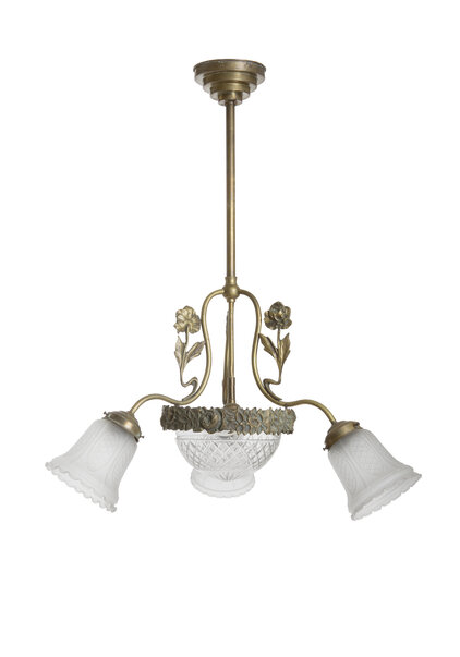 Classic Hanging Lamp, Flowers, 1930s