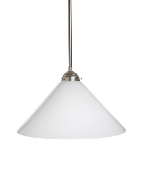 Hanging lamp on pendant, large white glass shade