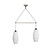 Design hanging lamp, two white glass shades