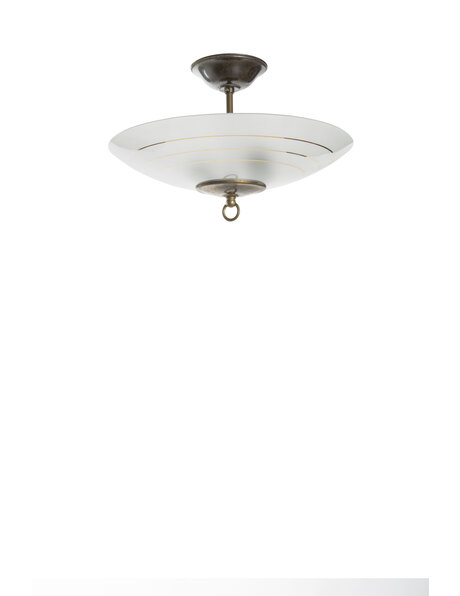 Small hanging lamp, frosted glass with gold