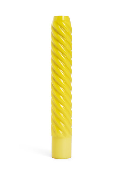 Twisted Glass Candle, Yellow