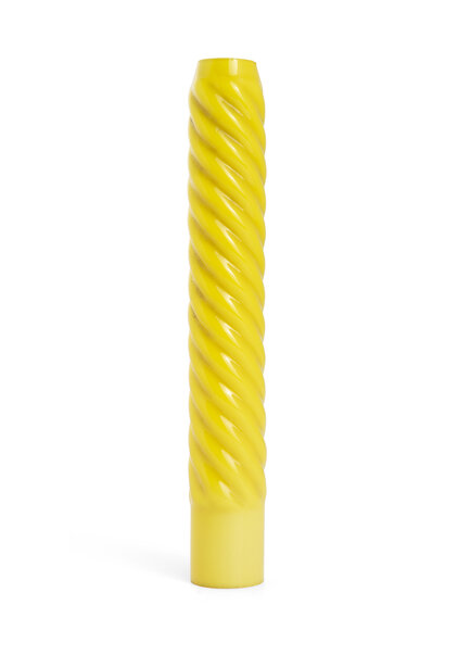 Twisted Glass Candle, Yellow