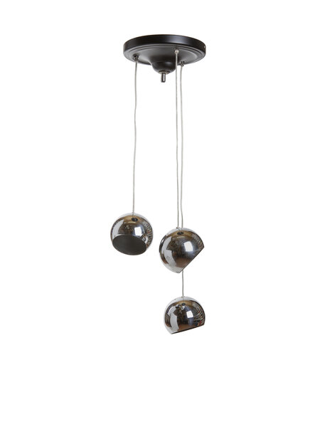 Vintage hanglamp, chromen ballen aan snoer