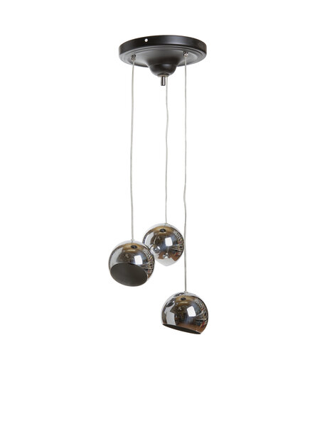 Vintage hanging lamp, chrome balls on a cord