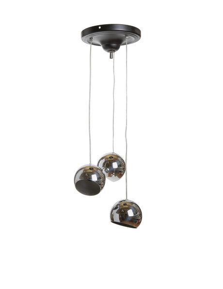Vintage hanglamp, chromen ballen aan snoer